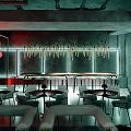 Modern Bar Interior With Shelves Of Drinks Bar Counter And Seating Area