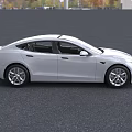 White Tesla Model S Sedan With Streamlined Body Black Roof And Modern Alloy Wheels