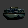 Elegant Ceramic Tableware Set in Blue and White with Lid and Intricate Cloud Patterns