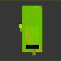 Cute Pixelated Green Bird Character With Big Eyes And Yellow Beak