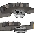 Modern Multiplayer Sofa Curved Sofa 3d model