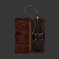 Vintage Weapon Red Wooden Box With Handle Mechanical Components And Circular Parts
