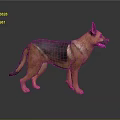 Detailed Realistic German Shepherd Dog Sculpture Carved With Lifelike Standing Pose