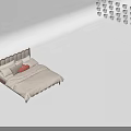 Double Bed Featuring Scalloped Wooden Upholstered Headboard With White Bed Sheets And Pillows