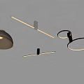 Modern Ceiling Lights With Dome Linear And Ring Shapes For Home Interior 3d model