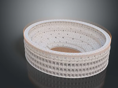 Ancient Roman Colosseum Historic Architecture With Circular Arches And Stone Structure 3d model