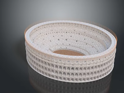 Ancient Roman Colosseum Historic Architecture With Circular Arches And Stone Structure 3d model