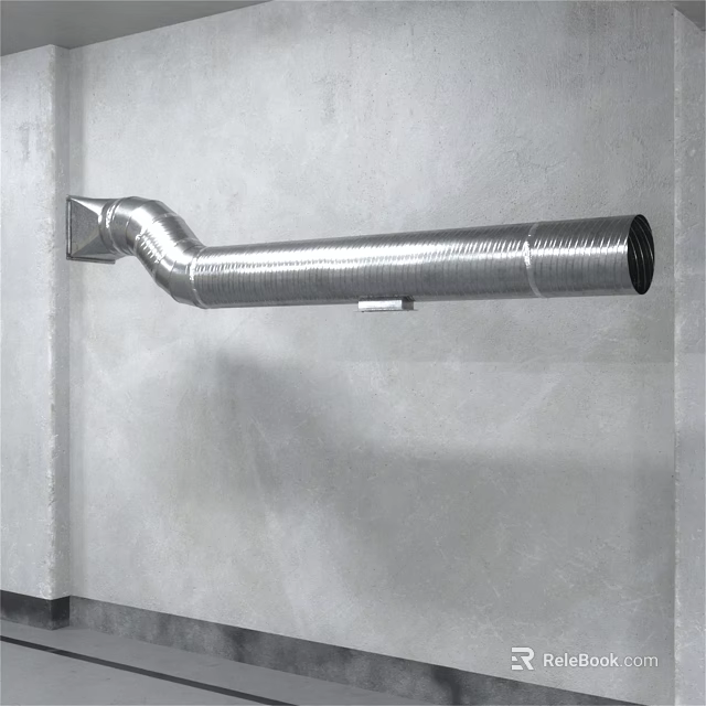Durable Fire Equipment Aluminum Exhaust Pipe Wall Mounted Industrial Design 3d model 