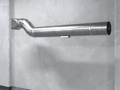 Durable Fire Equipment Aluminum Exhaust Pipe Wall Mounted Industrial Design 3d model