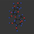 Detailed Medical Device Molecular Structure 3D Model Display with Blue and Red Spheres
