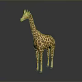 Lifelike 3D Giraffe Model For Home Decoration With Brown Spots And Yellow Body