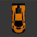 Orange Sports Car With Black Rear Spoiler Black Roof And Aerodynamic Design