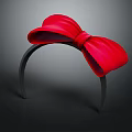 Fashionable Women's Red Bow Headband With Black Band And Stylish Design