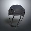 Black Protective Helmet With Modern Ergonomic Design Adjustable Straps And Chin Strap