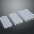 Three White Rectangular Items With Wavy Surface Texture On Dark Background 3d model