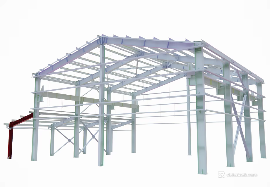 Industrial Equipment Steel Structure Frame For Building Construction Support 3d model 