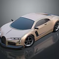 Golden Modern Sports Car With Sleek Aerodynamic Design Black Wheels And 3D Rendered Finish