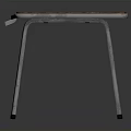 Vintage Industrial Style Table With Wooden Top Metal Edge And Metal Legs