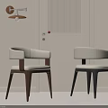 Modern Luxury Italian Upholstered Fabric Dining Chairs With Sturdy Solid Wood Legs For Cozy Dining Spaces