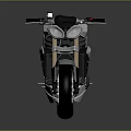 Triumph Modern Motorcycle With White Black Body Gold Fork And White Seat Design
