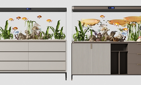 Modern fish tank fish tank combination 3d model