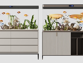 Modern fish tank fish tank combination 3d model