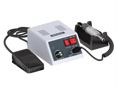 Electric Industrial Equipment With Control Panel Foot Pedal And Handheld Tool Attachment 3d model