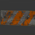 Traffic Barrier Panel With Orange Gray Stripes Reflective Surface And Metal Bolts 3d model