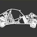Transparent Car Frame Structure With Metal Framework And Reflective Design Elements 3d model