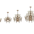 Jianou lamp combination chandelier wall lamp 3d model