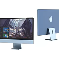 Modern computer Apple computer all-in-one machine 3d model
