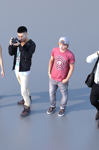 Men and women with multiple characters 3d model