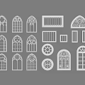 European-style openwork window European-style openwork door and window 3d model