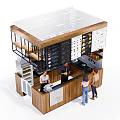 Modern bar milk tea shop ordering table 3d model