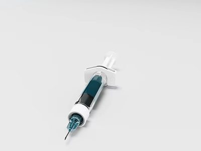 Medical Device Disposable Syringe With Needle And Transparent Barrel For Injection Use 3d model