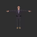 A Man In Purple Suit With Glasses And Arms Outstretched