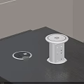 Sleek White Pop Up Desk Power Socket Switch Panel With Multiple Outlets