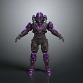Armored Sci Fi Character With Purple And Black Mechanical Armor 3D Design Model 3d model