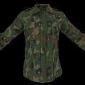Camouflage Military Style Long Sleeve Shirt With Front Pockets And Collared Design