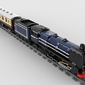 Lego toy building blocks steam train high-speed rail light rail industrial style retro 3d model