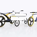 Modern Blue And Yellow Concept Bicycles With Unique Frames And Wheels
