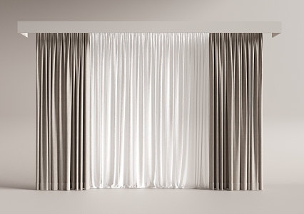 modern curtain cloth curtain 3d model