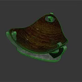 Artistic Wooden Sculpture Carving With Curved Design Two Holes And Transparent Base