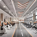 Spacious Modern Gym Interior With Fitness Equipment
