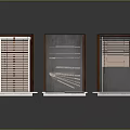 Wooden Frame Window Blinds In Different Open Close Positions For Modern Home Decor