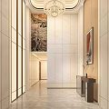 Elevator Hallway Interior Design With Modern Wall Decor And Elegant Lighting Fixture 3d model