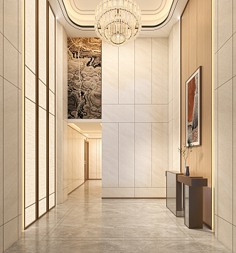 Modern foyer hall 3d model