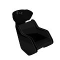 Modern Black Leather Chair With White Stitching Ergonomic Backrest And Armrests