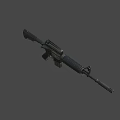 Detailed Tactical Military Rifle With Barrel Magazine Stock Grip And Trigger Design