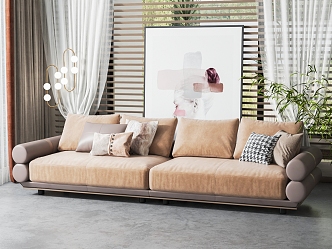 Modern double sofa 3d model